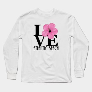 LOVE Atlantic Beach pink hibiscus Long Sleeve T-Shirt